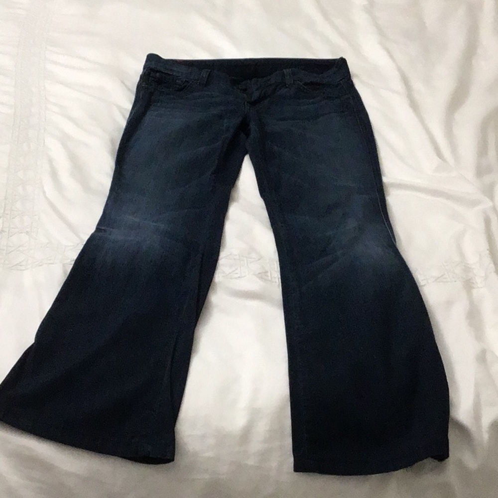 7 for all mankind flare dark denim jeans
